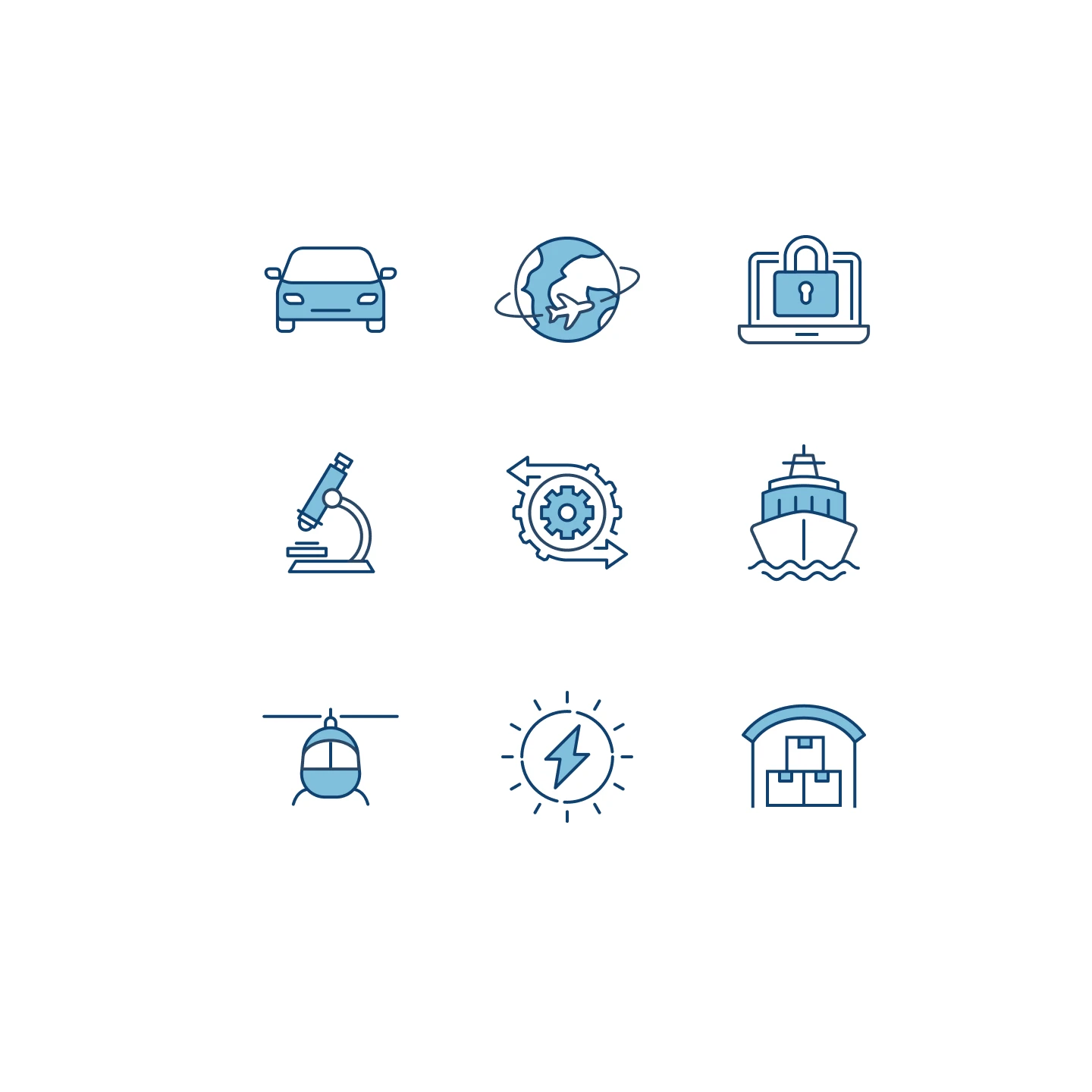 A grid of custom icons designed for the ARM recruitment website