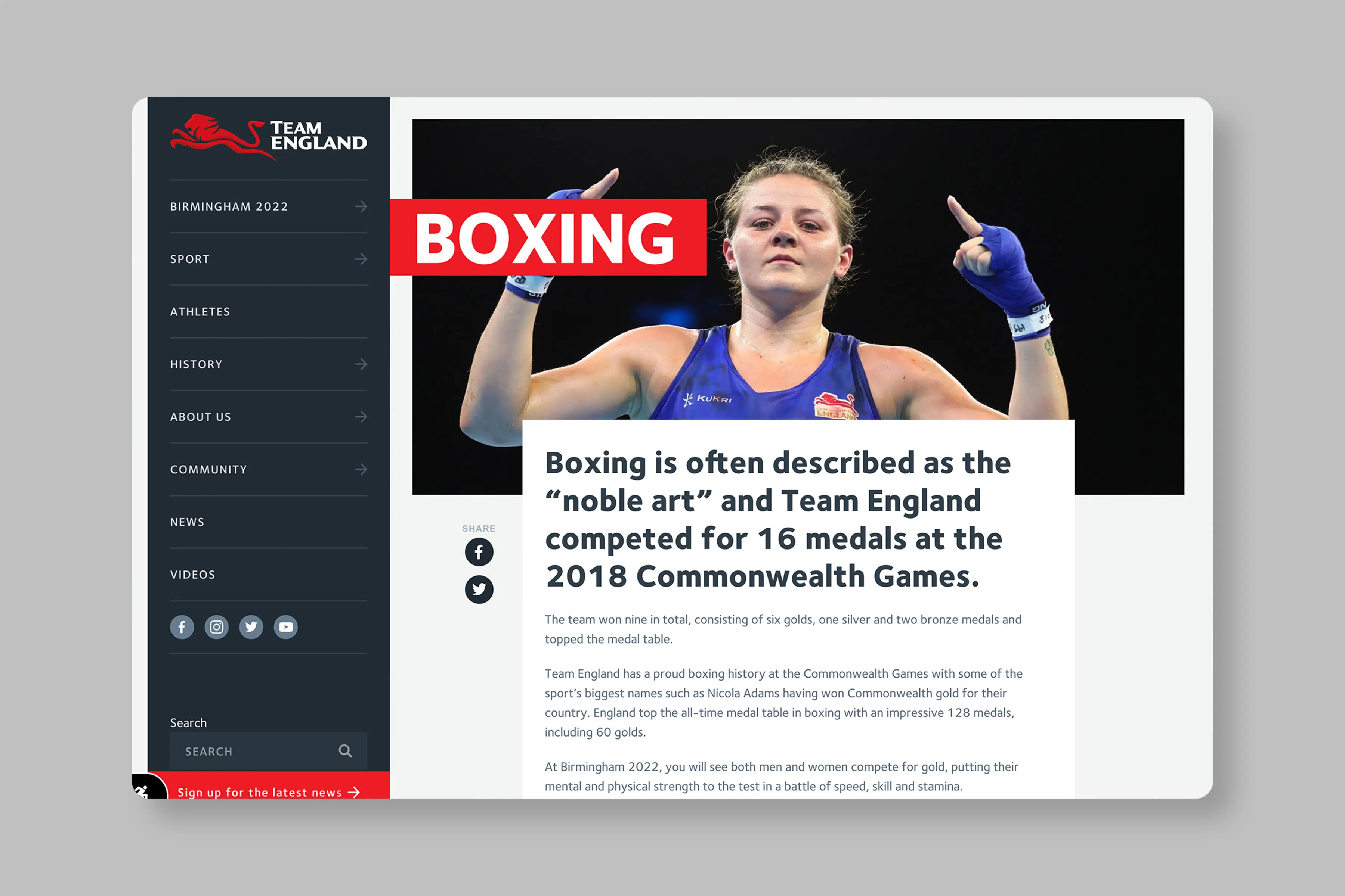 Commowealth Games webpage - boxing