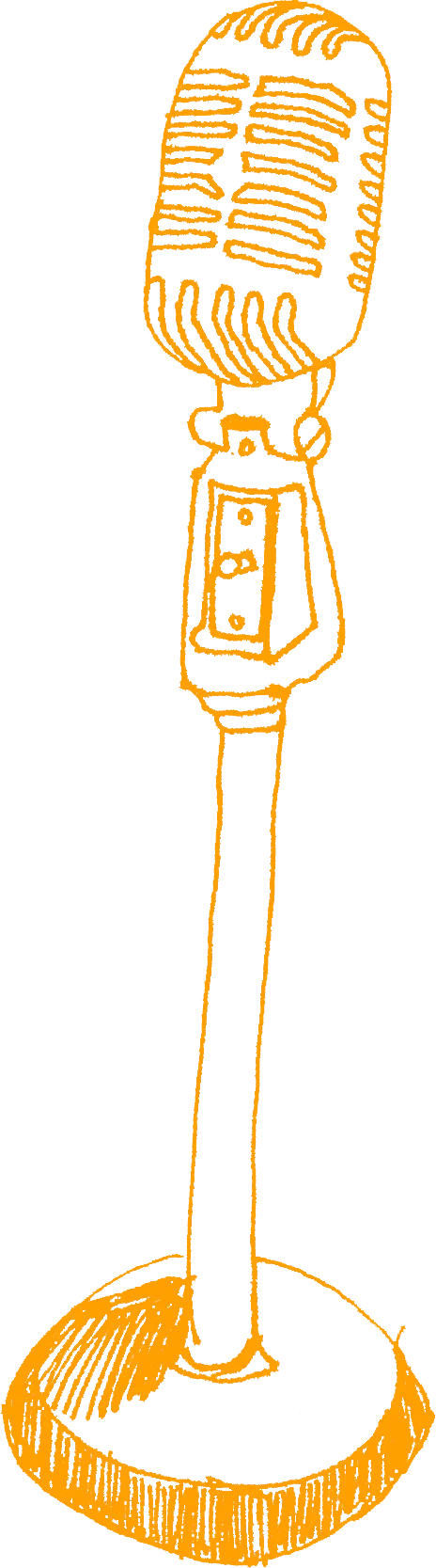 Graphic of a orange microphone