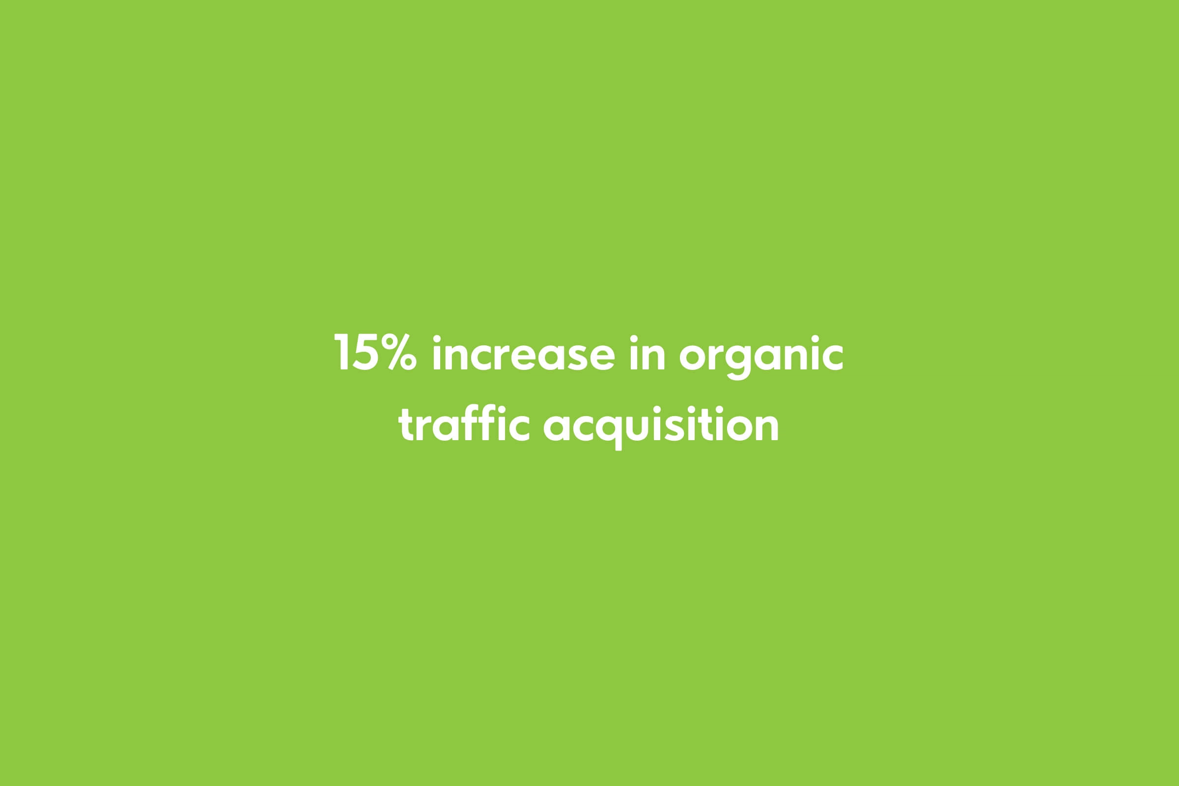 15% increase in organic traffic acquisition